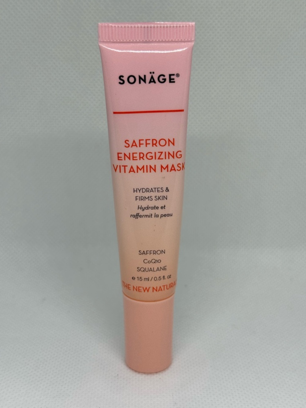 “NEW Sonäge Saffron Vitamin Mask 15ml Travel Size Hydrating Brightening NIB”